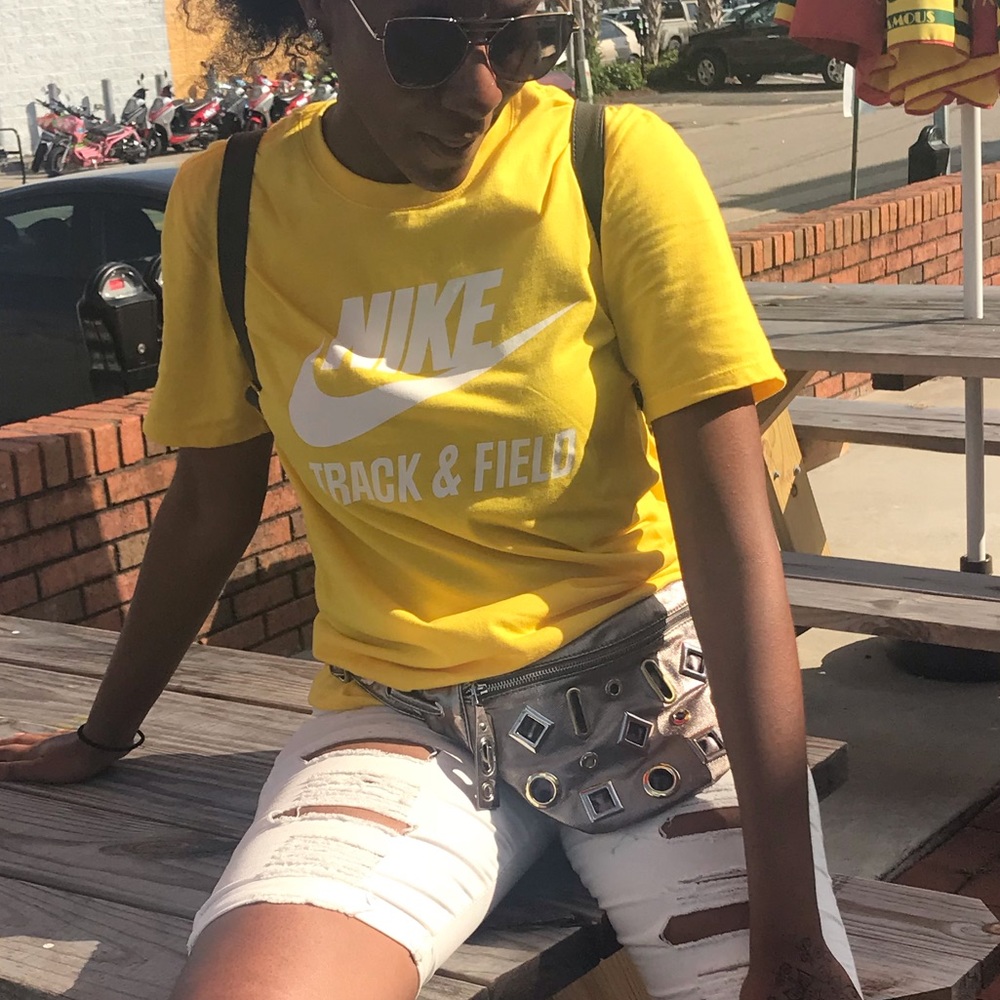 Yellow Nike Track and Field Tee Tshirt